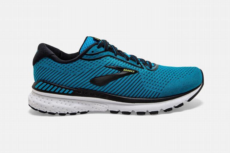 Brooks Men's Adrenaline GTS 20 Road Running Shoes - Black/Blue (YHVF79086)